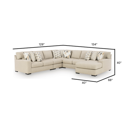Laurelgrove 5-Piece Corner Sectional with Right Facing Chaise