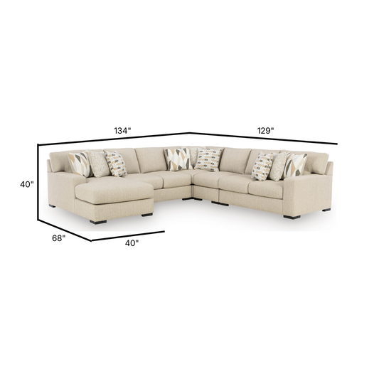 Laurelgrove 5-Piece Corner Sectional with Left Facing Chaise