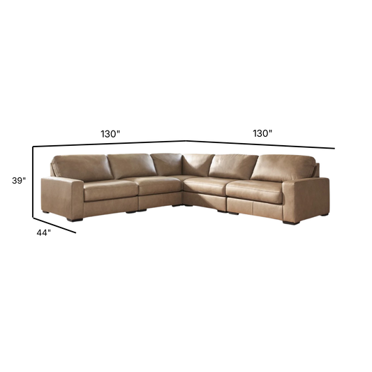 Veronella Modular Corner Sectional in Sahara Leather