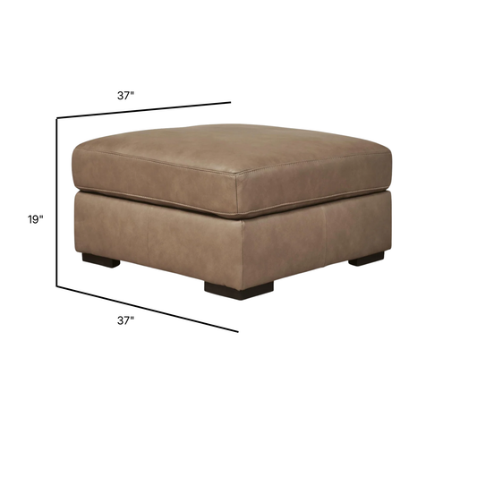 Veronella Modular Oversized Accent Ottoman in Sahara Leather
