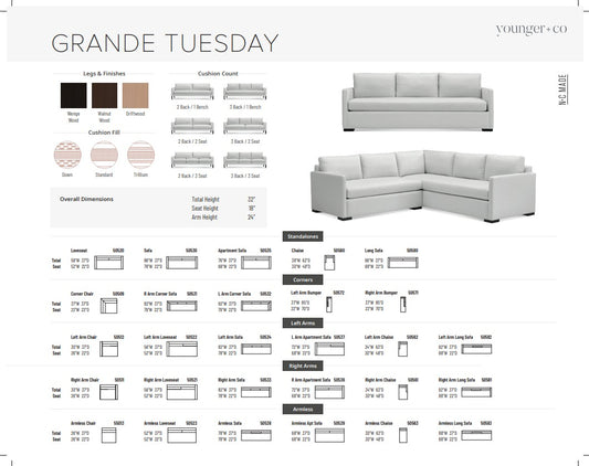Younger Furniture Grande Tuesday Sofa Collection