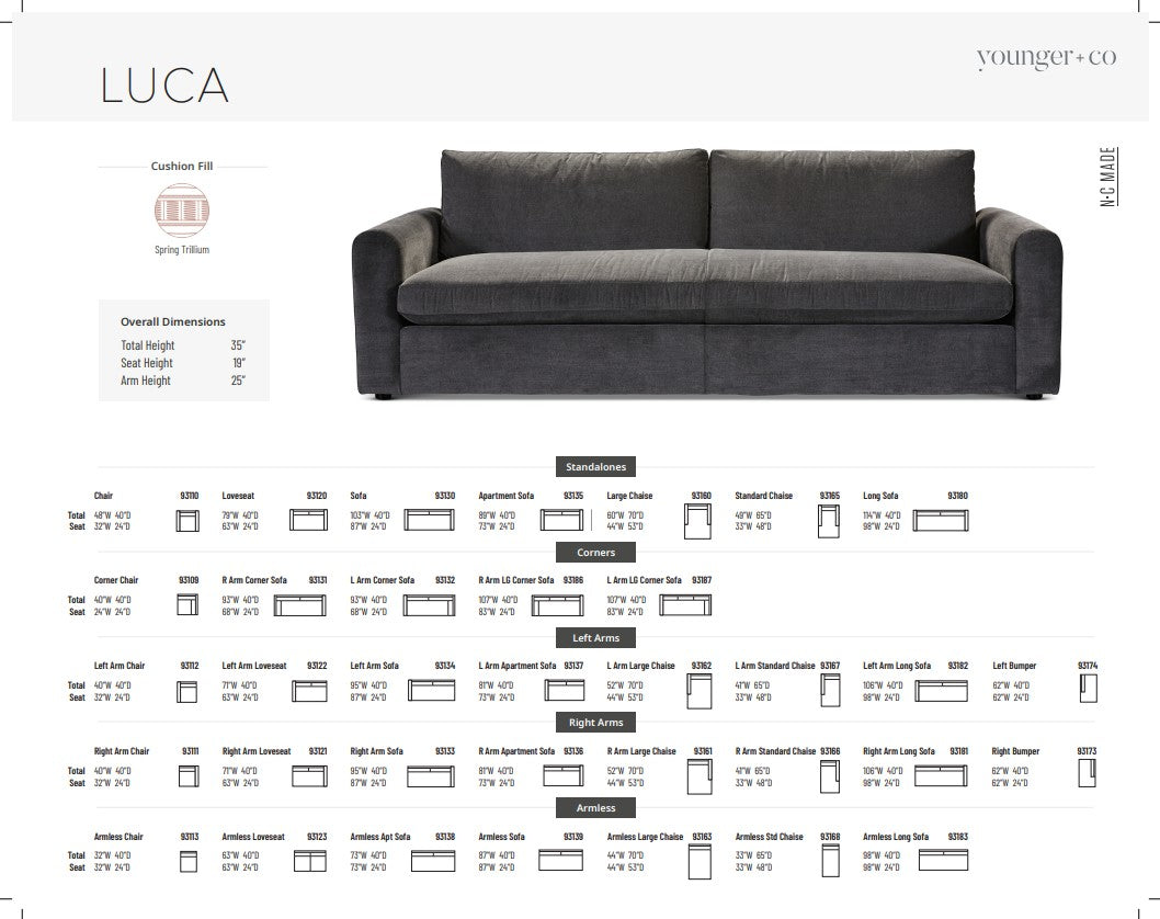 Younger Furniture Luca Sectional Collection