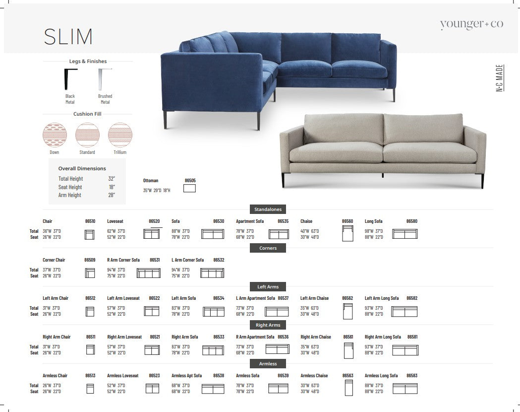 Younger Furniture Slim Chair