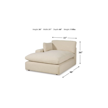 Elyza Modular Left Arm Facing Chaise in Linen
