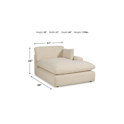 Elyza Modular Right Arm Facing Chaise in Linen