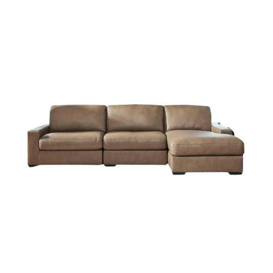 Veronella Modular Right Chaise Sectional in Sahara Leather