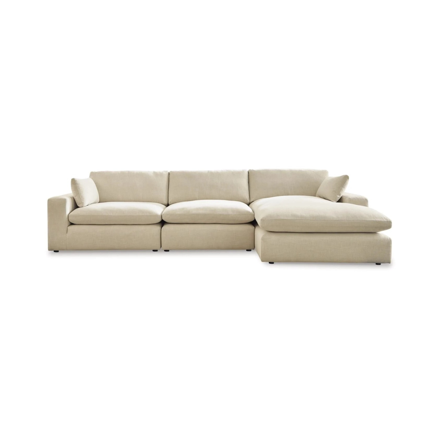 Elyza Right Chaise Modular Sectional in Linen