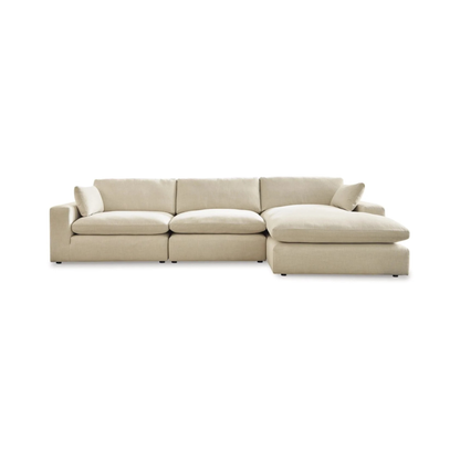 Elyza Right Chaise Modular Sectional in Linen