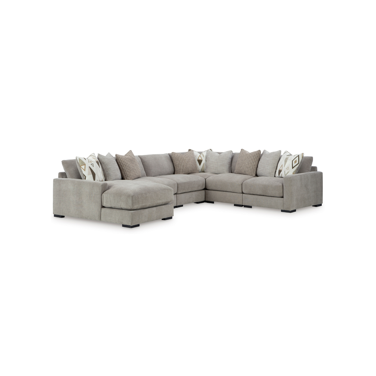 Aslan Court Modular L-Shape Sectional with Left Facing Chaise in Flax