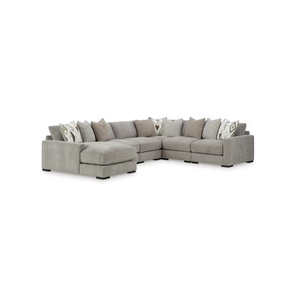 Aslan Court Modular L-Shape Sectional with Left Facing Chaise in Flax