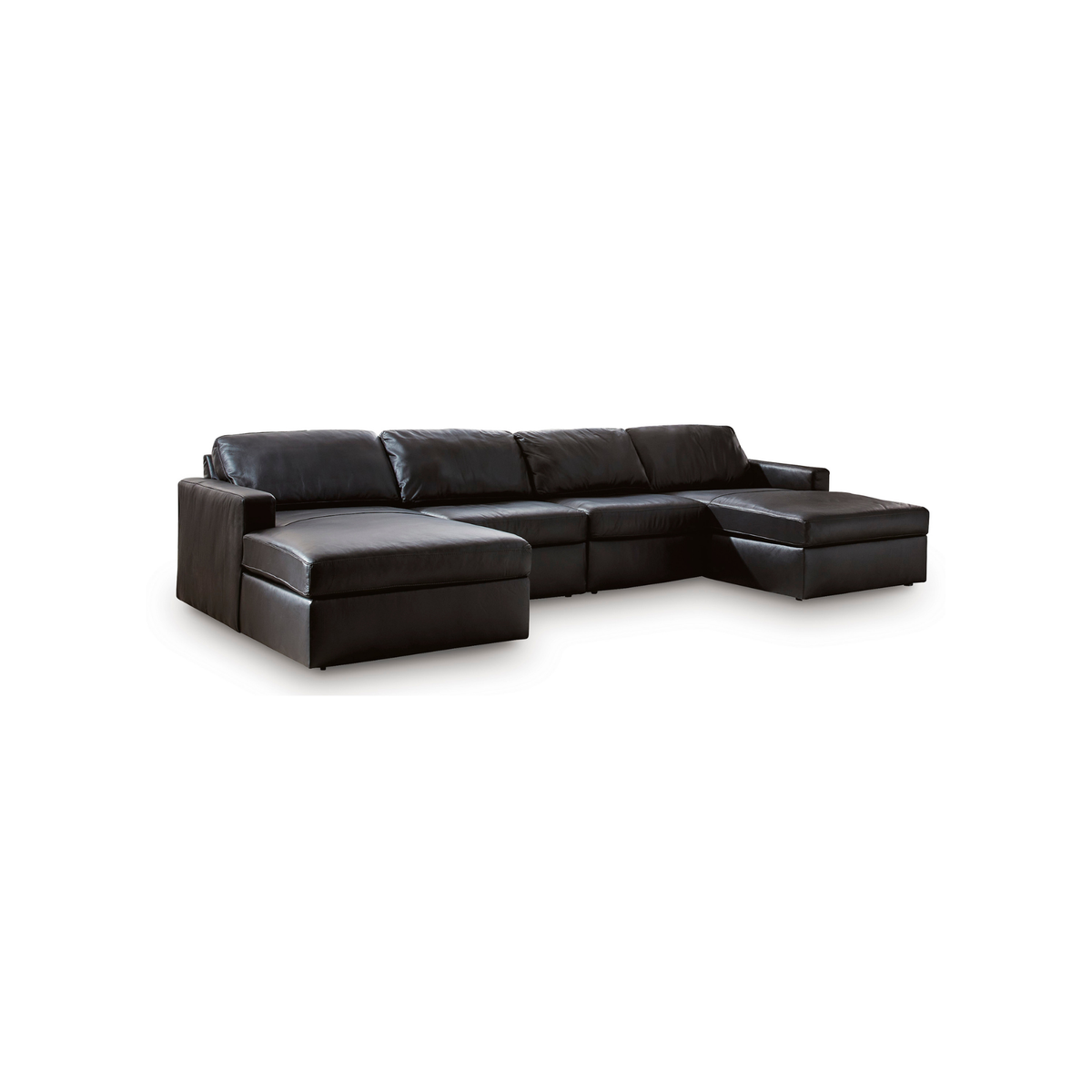 Modmax II Leather Modular Double Chaise Sectional