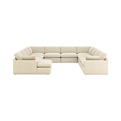 Elyza Modular Grand U-Shaped Sectional with Left Facing Chaise in Linen