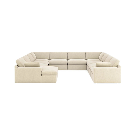 Elyza Modular Grand U-Shaped Sectional with Left Facing Chaise in Linen