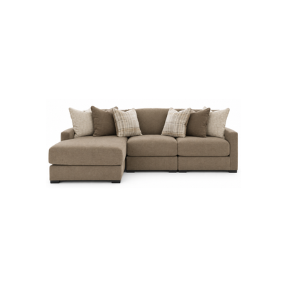 Camellia Court Modular Left Chaise Sectional in Coffee