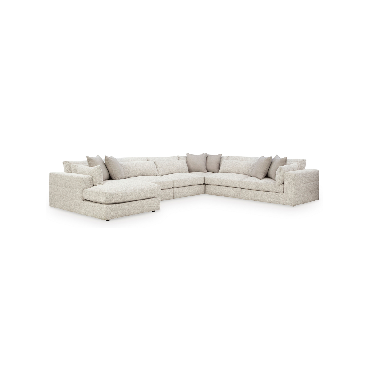 Ashbourne Estate Modular 6-Piece Sectional with Left Facing Chaise in Snowstone