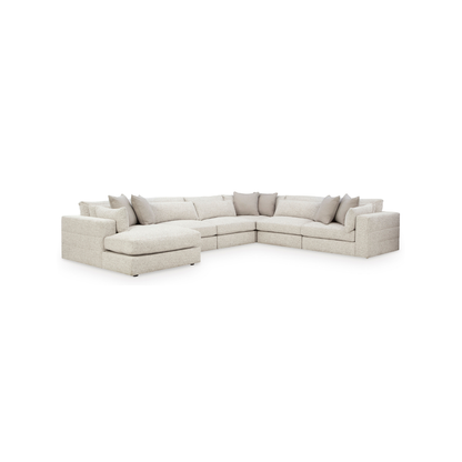 Ashbourne Estate Modular 6-Piece Sectional with Left Facing Chaise in Snowstone