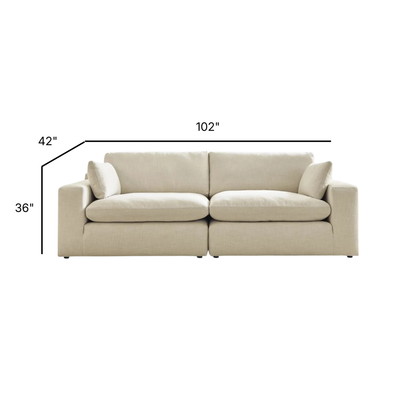 Elyza Modular Loveseat in Linen