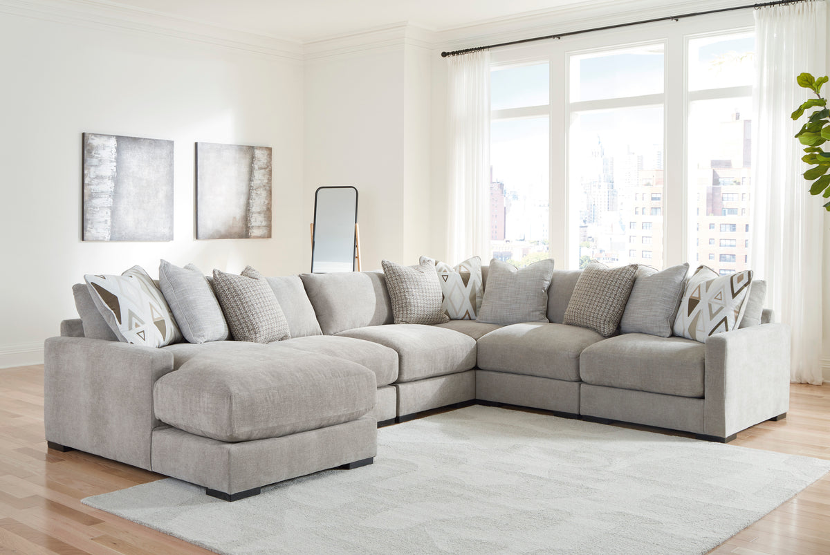 Aslan Court Modular L-Shape Sectional with Left Facing Chaise in Flax