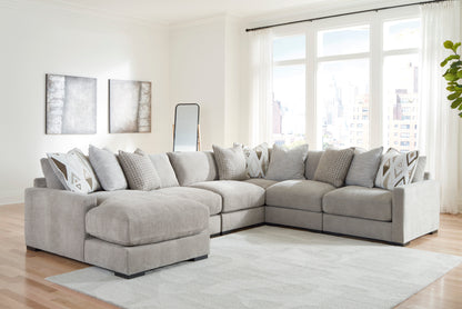 Aslan Court Modular L-Shape Sectional with Left Facing Chaise in Flax