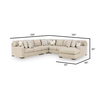 Laurelgrove 5-Piece Corner Sectional with Right Facing Chaise
