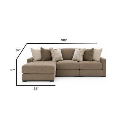 Camellia Court Modular Left Chaise Sectional in Coffee
