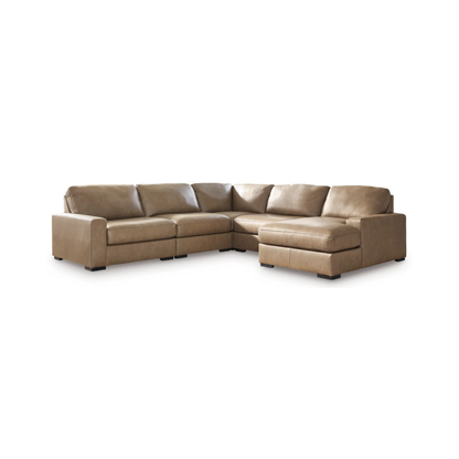 Veronella Modular Corner Sectional with Right Chaise in Sahara Leather