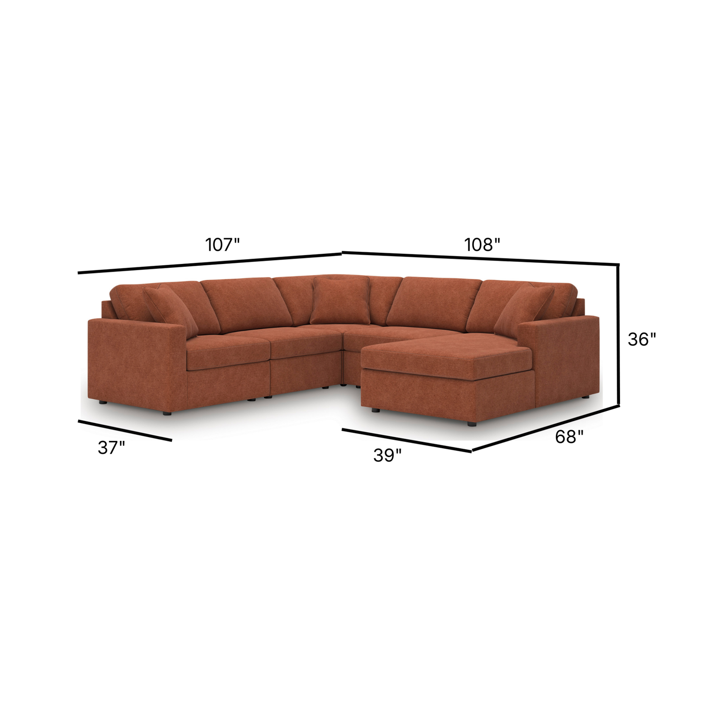 Modmax Modular Corner Sectional with Right Facing Chaise