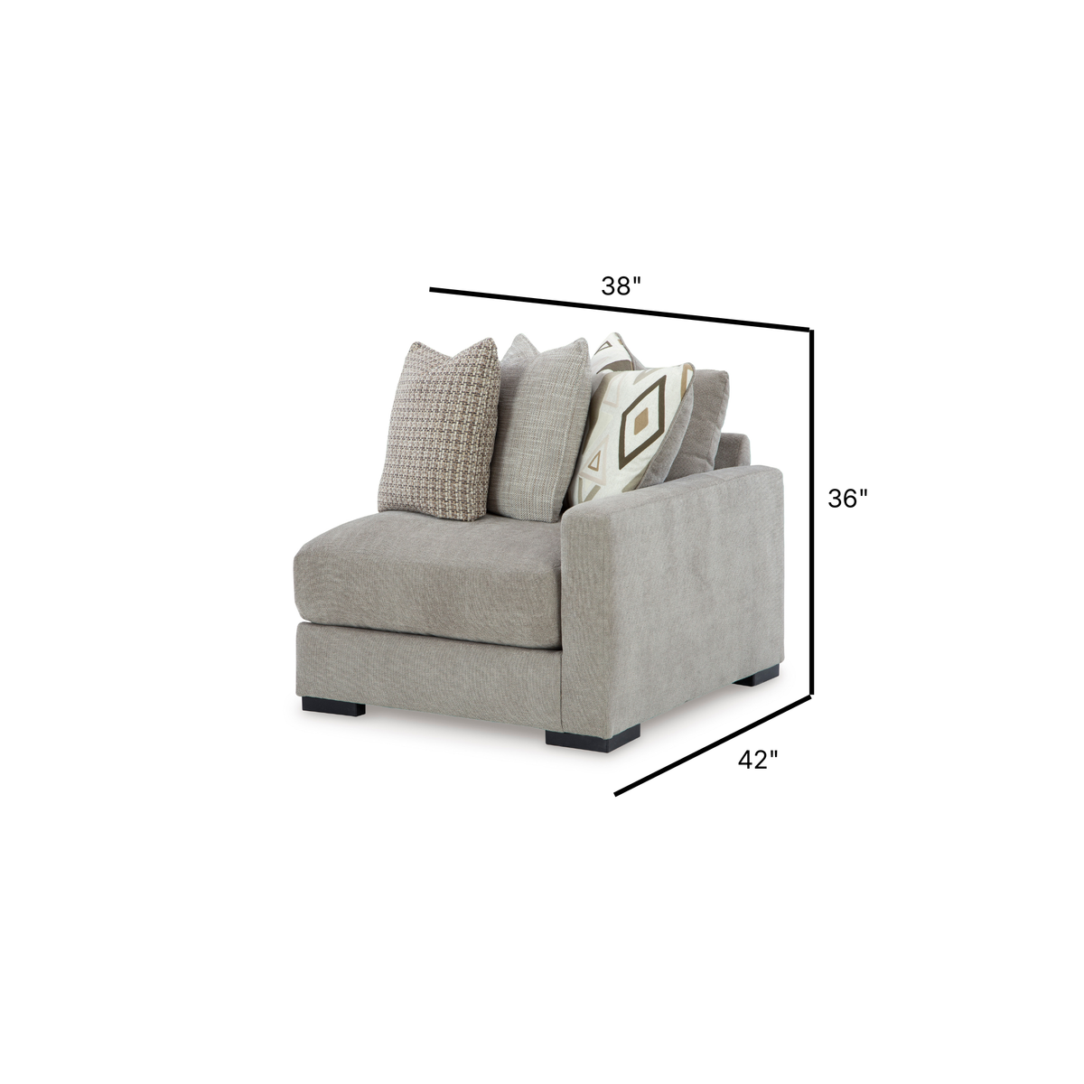 Aslan Court Modular Right Arm Facing Chair in Flax