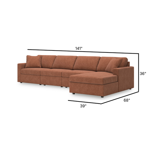 Modmax Modular 4-Piece Right Chaise Sectional