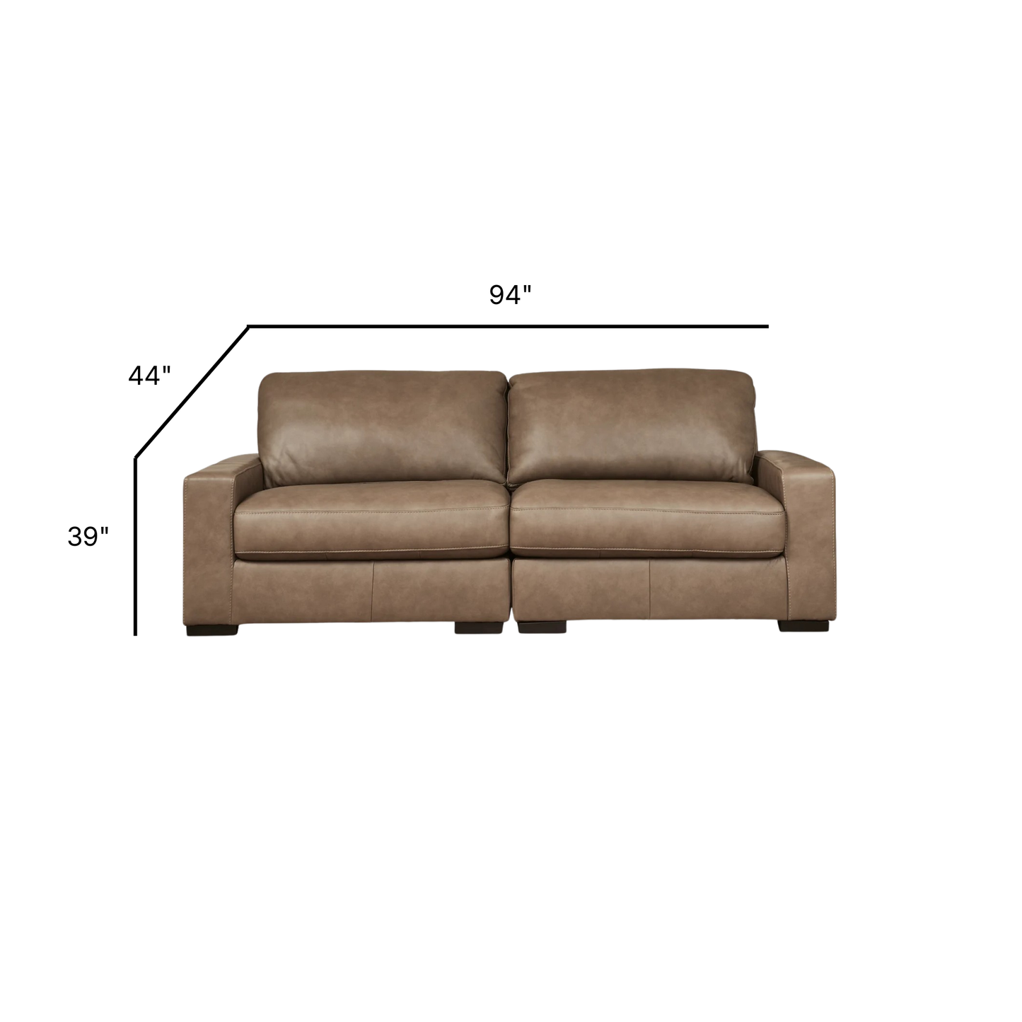 Veronella Modular Loveseat in Sahara Leather