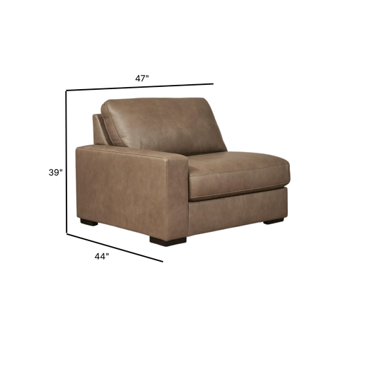Veronella Modular Left Arm Facing Chair in Sahara Leather