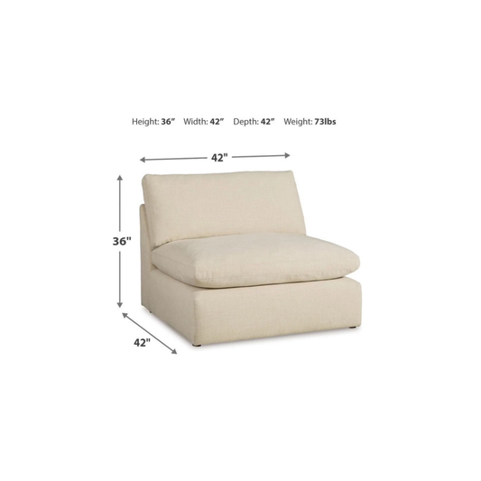 Elyza Modular Armless Piece in Linen
