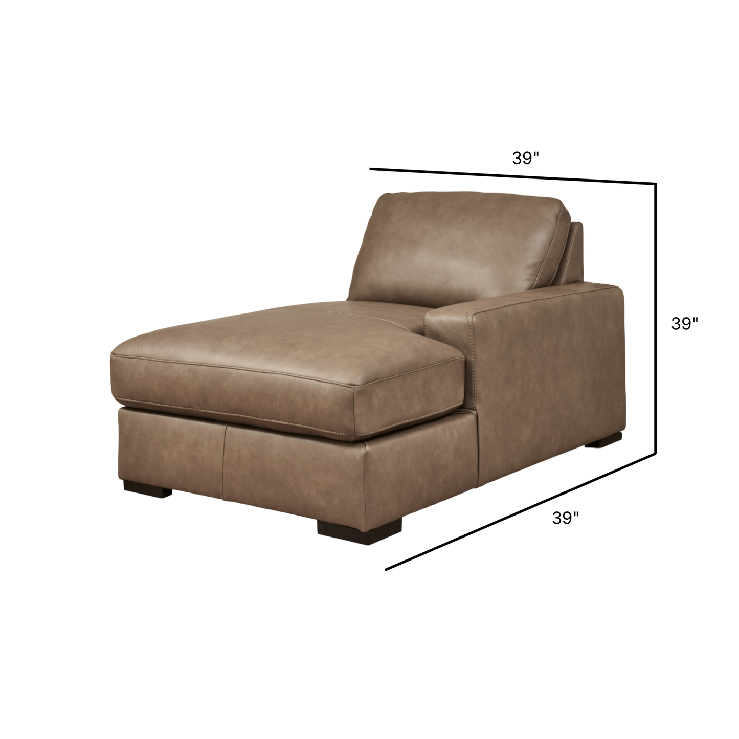 Veronella Modular Right Arm Facing Chaise in Sahara Leather
