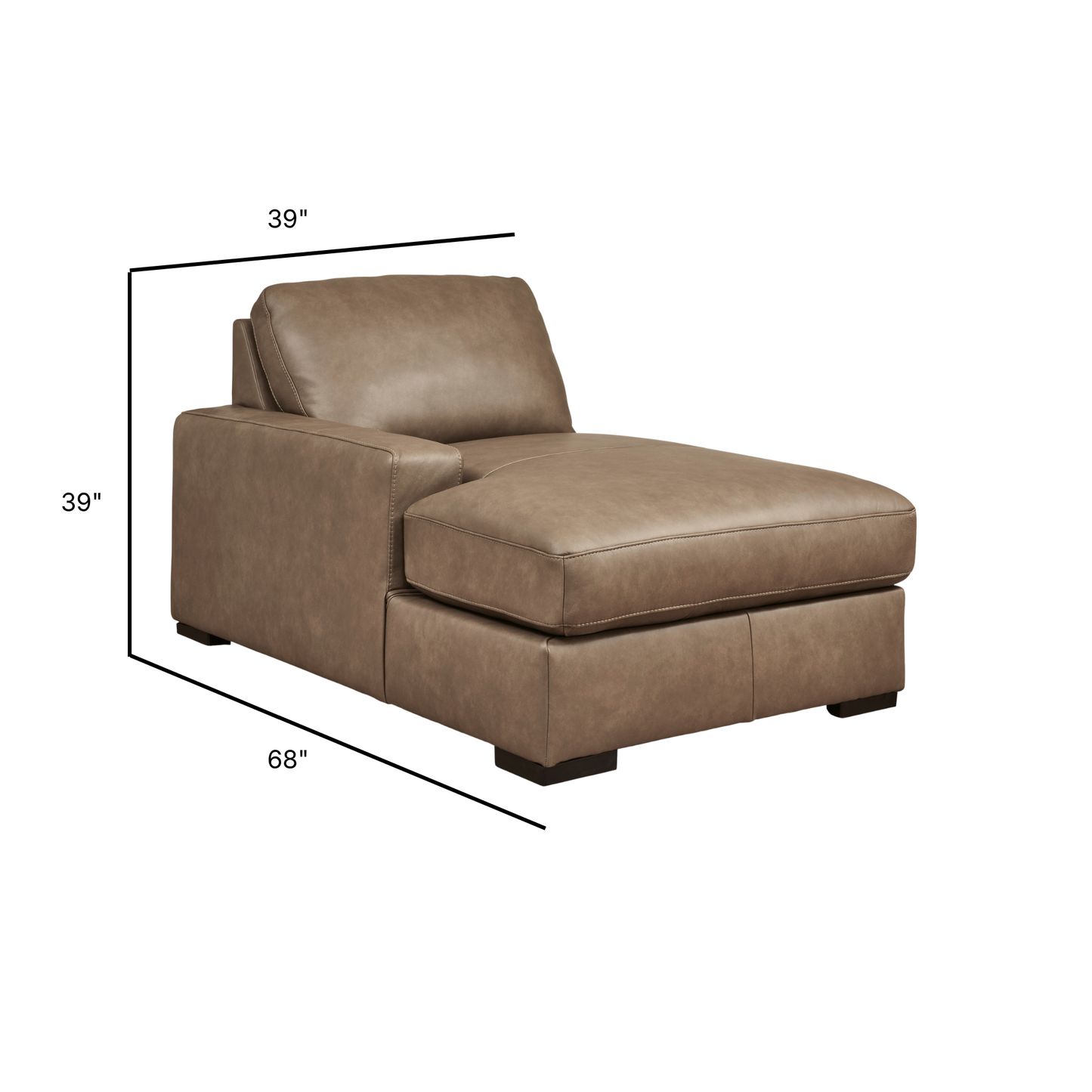 Veronella Modular Left Arm Facing Chaise in Sahara Leather