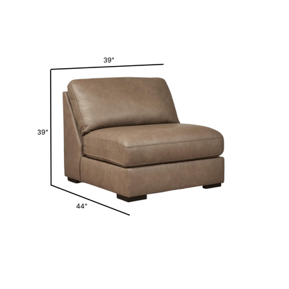 Veronella Modular Armless Piece in Sahara Leather