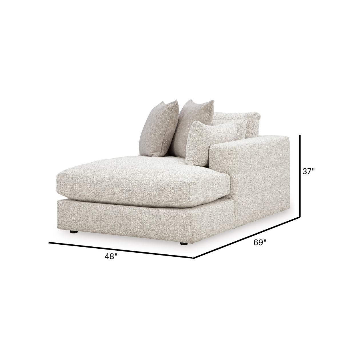 Ashbourne Estate Modular Right Arm Facing Chaise in Snowstone