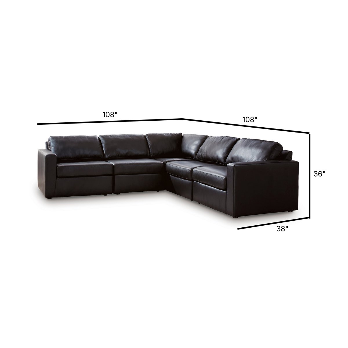 Modmax II Leather Modular 5-Piece Corner Sectional