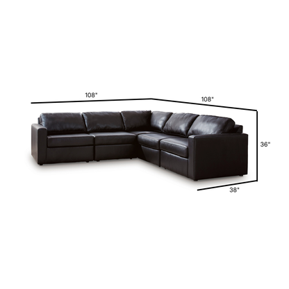 Modmax II Leather Modular 5-Piece Corner Sectional