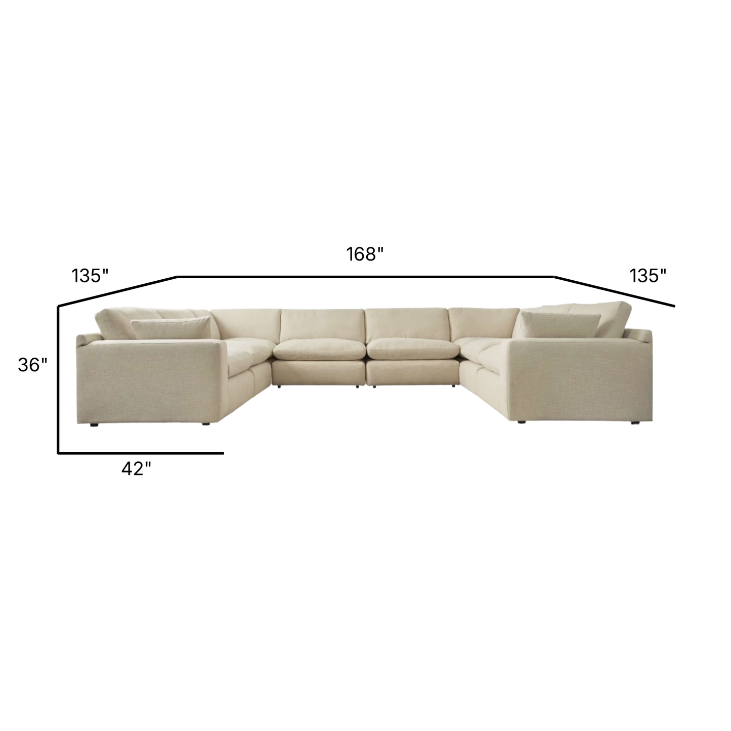 Elyza Modular U-Shaped Sectional in Linen