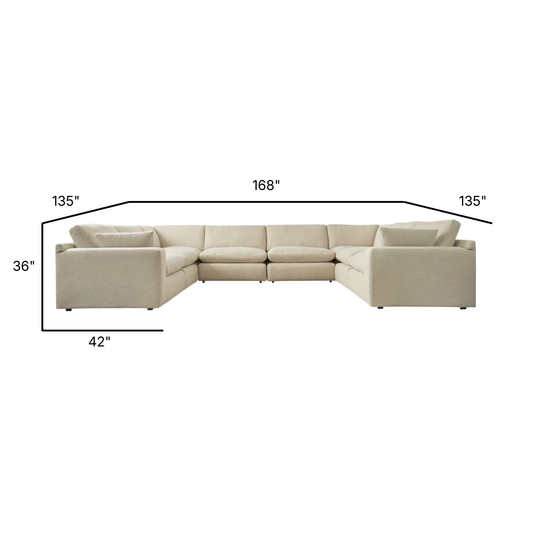 Elyza Modular U-Shaped Sectional in Linen