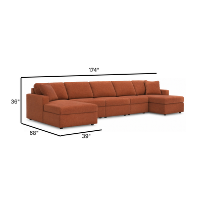 Modmax Modular 5-Piece Double Chaise Sectional