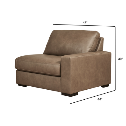 Veronella Modular Right Arm Facing Chair in Sahara Leather