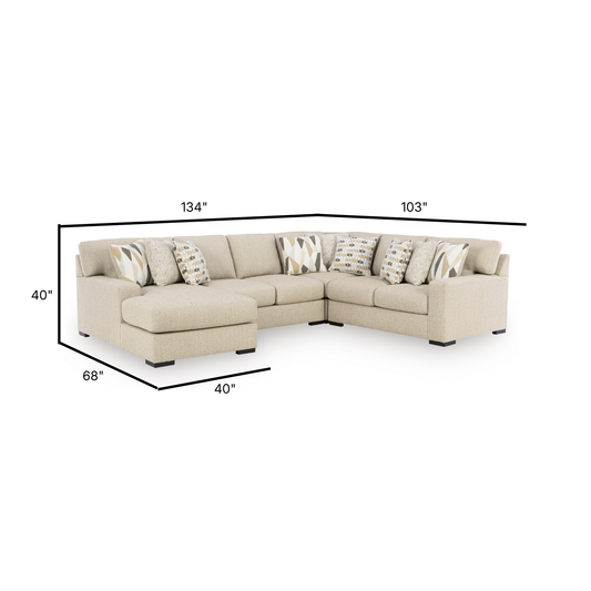 Laurelgrove 4-Piece L-Shape Sectional with Left Facing Chaise