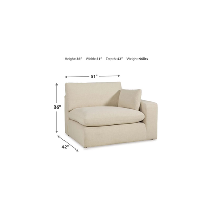 Elyza Modular Right Arm Facing Chair in Linen