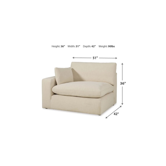 Elyza Modular Left Arm Facing Chair in Linen
