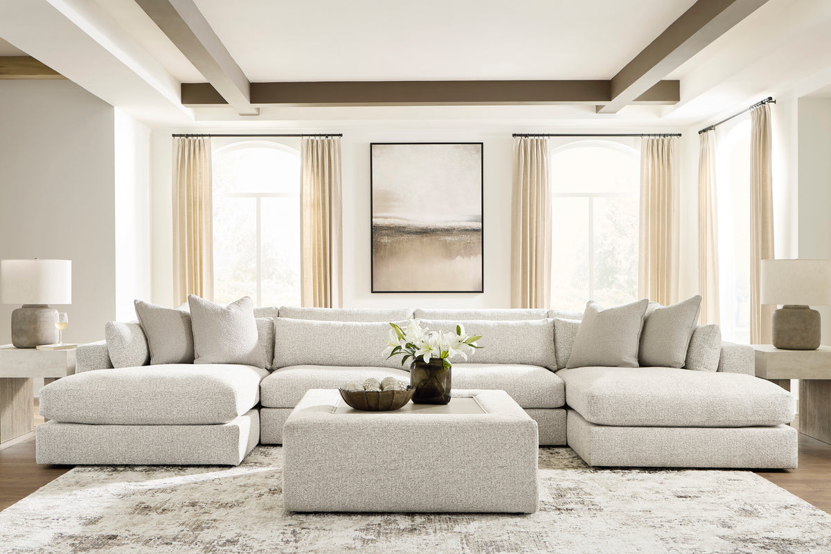 Ashbourne Estate Modular Double Chaise Sectional in Snowstone