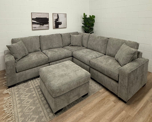 The Belmont 5-Piece Modular Sectional Sofa W/Ottoman