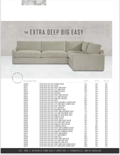Younger Furniture Big Easy Extra Deep 2-Piece Sectional