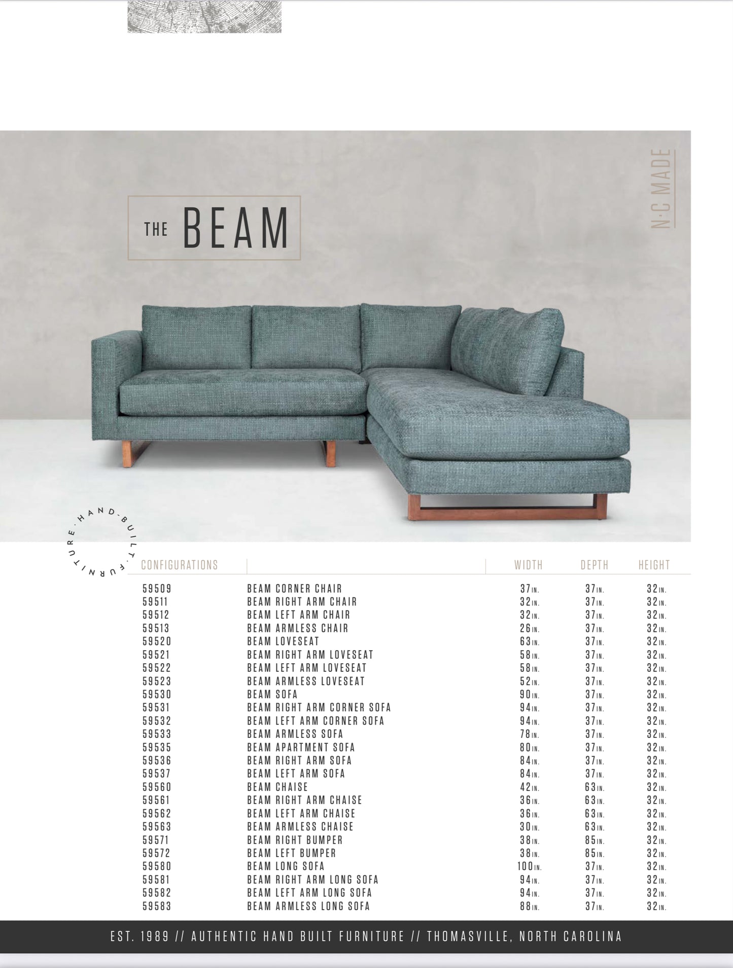 Younger Furniture Beam 2-Piece Sectional Sofa W/Left Arm Chaise
