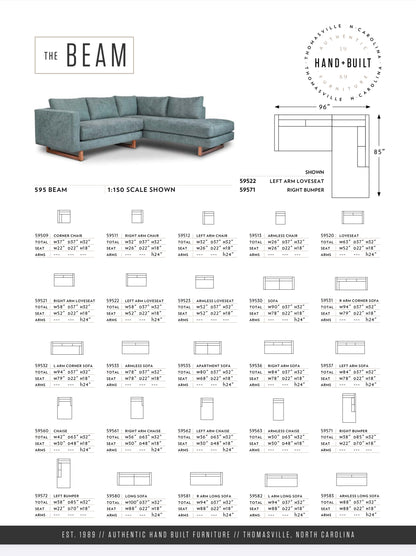 Younger Furniture Beam 2-Piece Sectional Sofa W/Left Arm Chaise